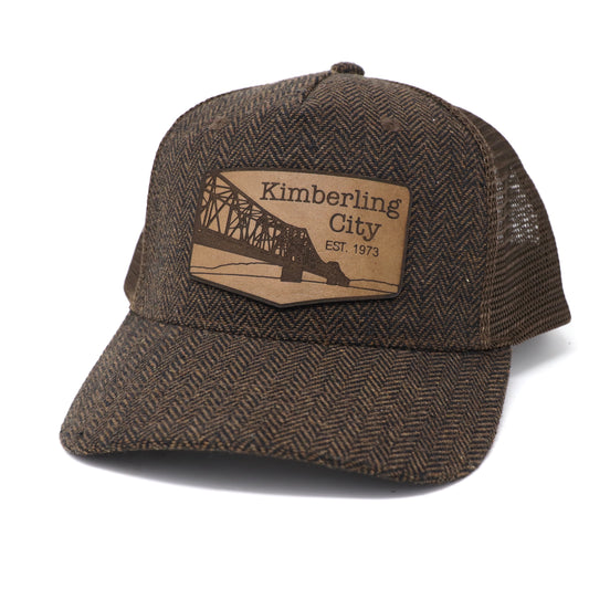 Kimberling City, Missouri Table Rock Lake Brown Leather Patch Hat